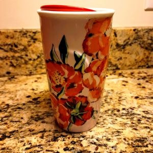 2015 10oz Starbucks Ceramic Floral Travel Mug